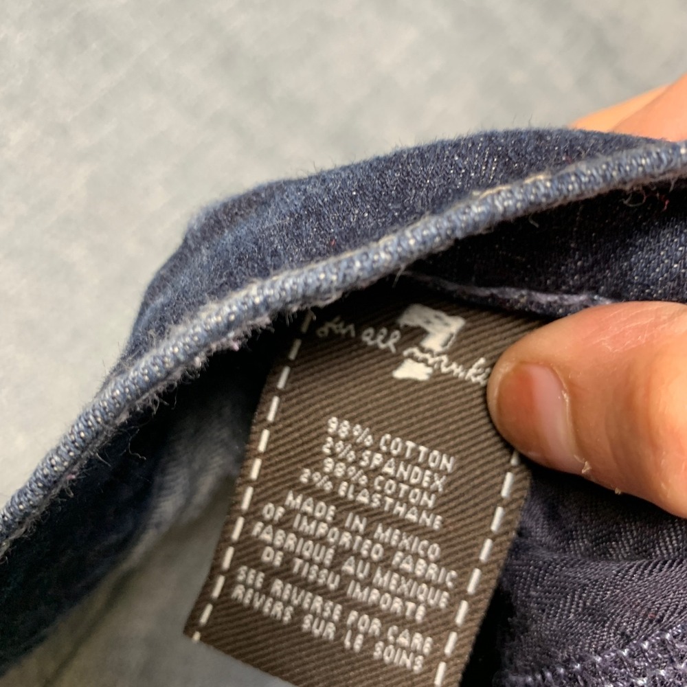 7 For All Mankind Roxanne Jeans Womens 27 Blue Denim Stretch 5 Pocket Straight - Picture 16 of 16